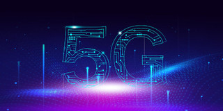 紫色科技感5G网络5G时代5G科技展板背景